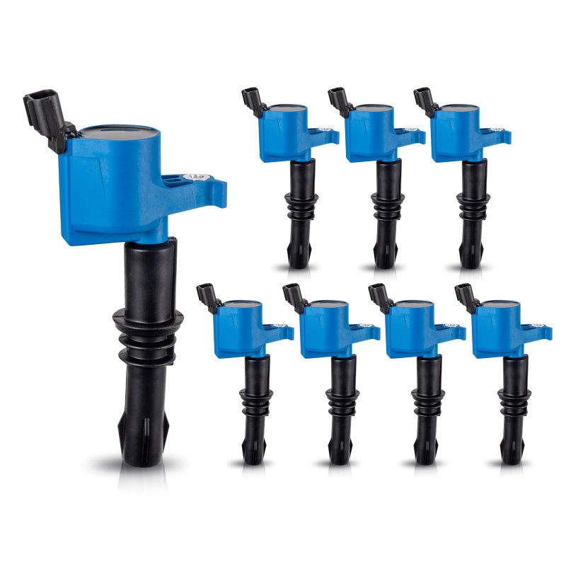ENA Set of 8 Blue Ignition Coil Pack Compatible with Ford Expedition Explorer F150 F250 F350 F450 F550 Super Duty Mustang Navigator 2005 2006 2007 2008 V8 V10 4.6 5.4 6.8 Replacement for DG511 FD508 - Image 1
